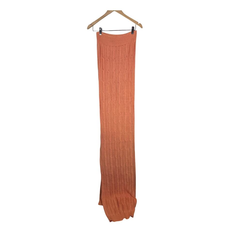 Cable Knit Vintage Orange Throw Blanket 50" Wide X 68" Long